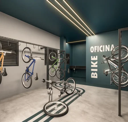 Perspectiva Ilustrada da Oficina de Bicicleta