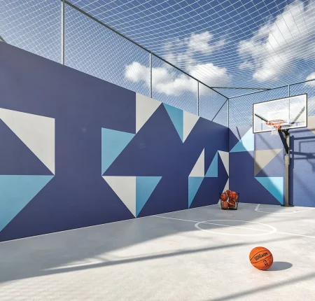 Perspectiva Ilustrada da Quadra Esportiva